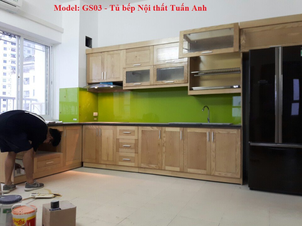 Tủ bếp gỗ sồi GS03